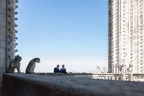 Macron Inaugurates the Towers of Notre-Dame Cathedral - Paris