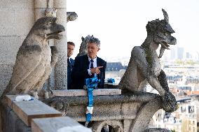 Macron Inaugurates the Towers of Notre-Dame Cathedral - Paris