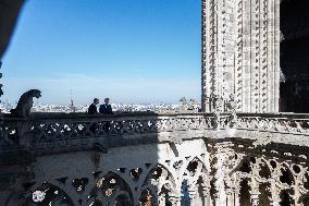 Macron Inaugurates the Towers of Notre-Dame Cathedral - Paris