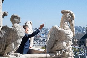 Macron Inaugurates the Towers of Notre-Dame Cathedral - Paris