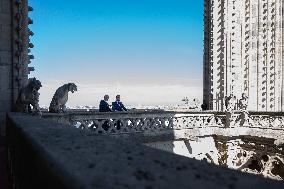 Macron Inaugurates the Towers of Notre-Dame Cathedral - Paris