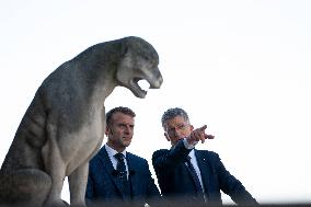 Macron Inaugurates the Towers of Notre-Dame Cathedral - Paris