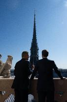 Macron Inaugurates the Towers of Notre-Dame Cathedral - Paris