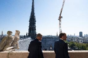 Macron Inaugurates the Towers of Notre-Dame Cathedral - Paris