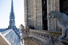 Macron Inaugurates the Towers of Notre-Dame Cathedral - Paris
