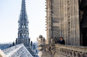 Macron Inaugurates the Towers of Notre-Dame Cathedral - Paris