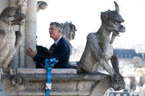 Macron Inaugurates the Towers of Notre-Dame Cathedral - Paris