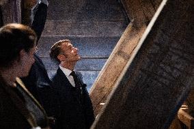 Macron Inaugurates the Towers of Notre-Dame Cathedral - Paris