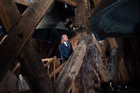 Macron Inaugurates the Towers of Notre-Dame Cathedral - Paris