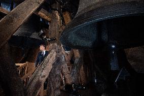Macron Inaugurates the Towers of Notre-Dame Cathedral - Paris