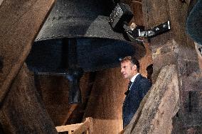 Macron Inaugurates the Towers of Notre-Dame Cathedral - Paris
