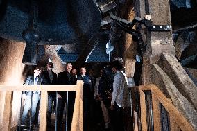 Macron Inaugurates the Towers of Notre-Dame Cathedral - Paris