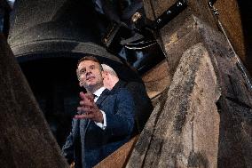 Macron Inaugurates the Towers of Notre-Dame Cathedral - Paris