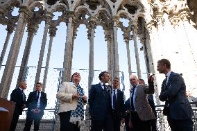 Macron Inaugurates the Towers of Notre-Dame Cathedral - Paris