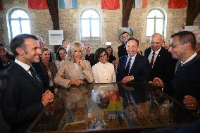 President Macron Visits Pontlevoy Abbey - Pontlevoy