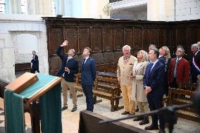President Macron Visits Pontlevoy Abbey - Pontlevoy