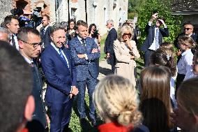 President Macron Visits Pontlevoy Abbey - Pontlevoy