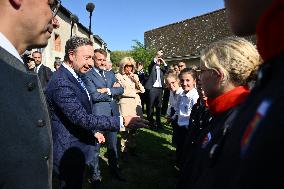President Macron Visits Pontlevoy Abbey - Pontlevoy