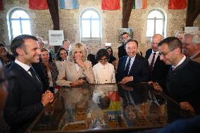 President Macron Visits Pontlevoy Abbey - Pontlevoy