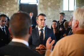 President Macron Visits Pontlevoy Abbey - Pontlevoy