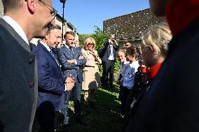 President Macron Visits Pontlevoy Abbey - Pontlevoy