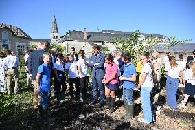 President Macron Visits Pontlevoy Abbey - Pontlevoy