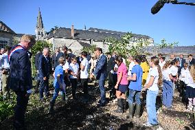President Macron Visits Pontlevoy Abbey - Pontlevoy