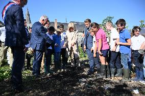 President Macron Visits Pontlevoy Abbey - Pontlevoy