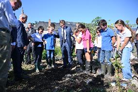 President Macron Visits Pontlevoy Abbey - Pontlevoy