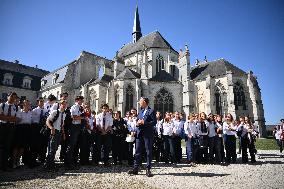 President Macron Visits Pontlevoy Abbey - Pontlevoy