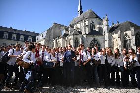 President Macron Visits Pontlevoy Abbey - Pontlevoy