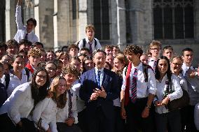President Macron Visits Pontlevoy Abbey - Pontlevoy