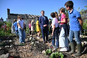 President Macron Visits Pontlevoy Abbey - Pontlevoy