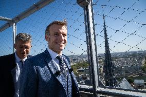 Macron Inauguration of The Towers of Notre-Dame Cathedral - Paris