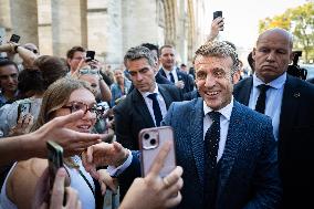 Macron Inauguration of The Towers of Notre-Dame Cathedral - Paris