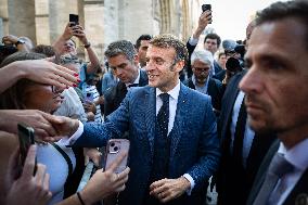 Macron Inauguration of The Towers of Notre-Dame Cathedral - Paris