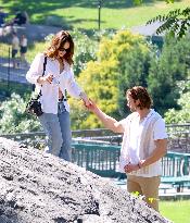 Lily James and Pierson Fode out in Central Park