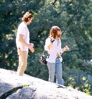 Lily James and Pierson Fode out in Central Park