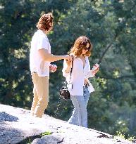 Lily James and Pierson Fode out in Central Park