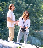 Lily James and Pierson Fode out in Central Park