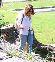 Lily James and Pierson Fode out in Central Park