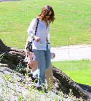 Lily James and Pierson Fode out in Central Park