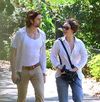 Lily James and Pierson Fode out in Central Park