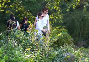Lily James and Pierson Fode out in Central Park