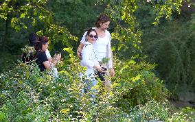 Lily James and Pierson Fode out in Central Park