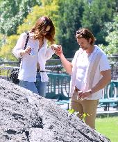 Lily James and Pierson Fode out in Central Park