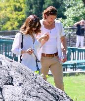 Lily James and Pierson Fode out in Central Park