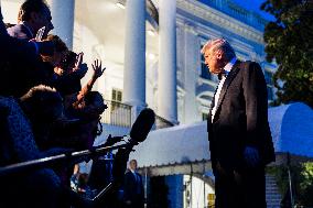 US President Trump departs the White House for Dinner at Mount Vernon