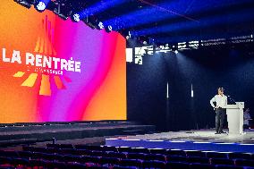 Exclusive - Gabriel Attal at La Rentree de Renaissance a day before the meeting - Arras