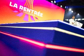 Exclusive - Gabriel Attal at La Rentree de Renaissance a day before the meeting - Arras
